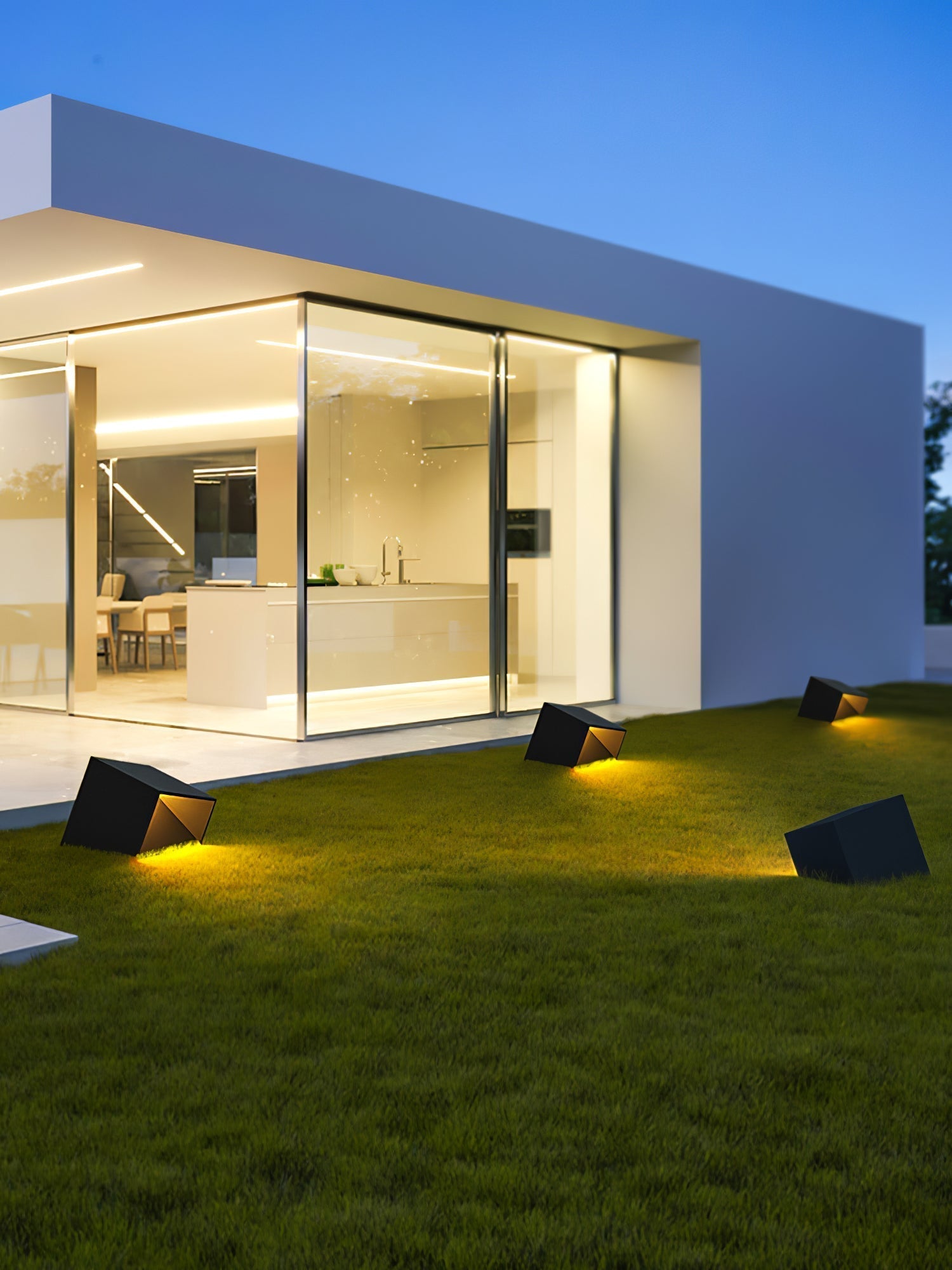 Cube Garden Solar Outdoor Light Compact Design | Integrated LED | Stainless Steel | IP65 Waterproof Patio & Lawn Lighting