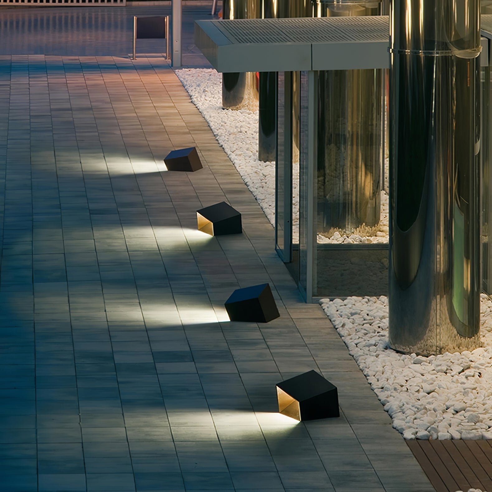 Cube Garden Solar Outdoor Light Compact Design | Integrated LED | Stainless Steel | IP65 Waterproof Patio & Lawn Lighting