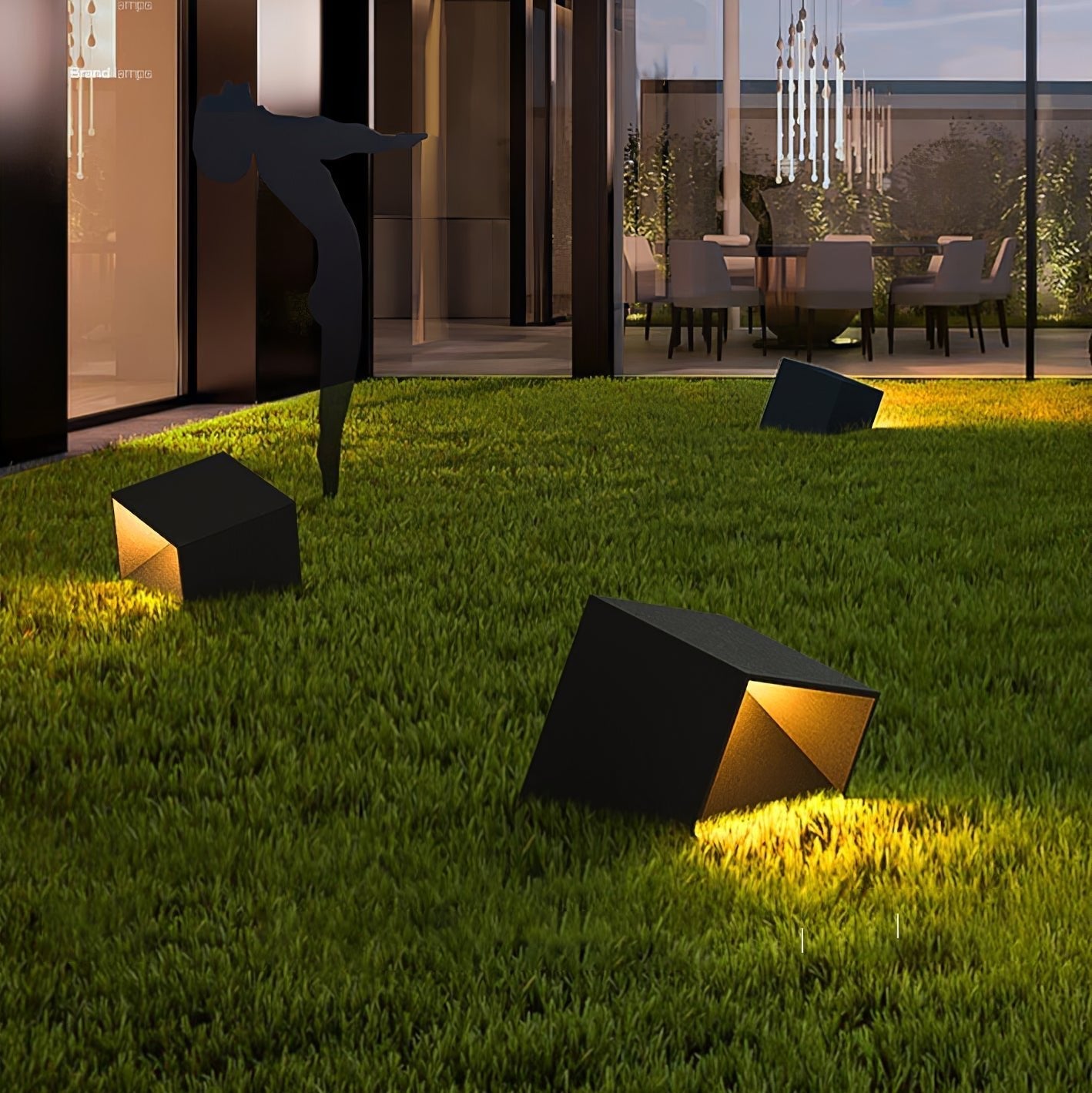 Cube Garden Solar Outdoor Light Compact Design | Integrated LED | Stainless Steel | IP65 Waterproof Patio & Lawn Lighting