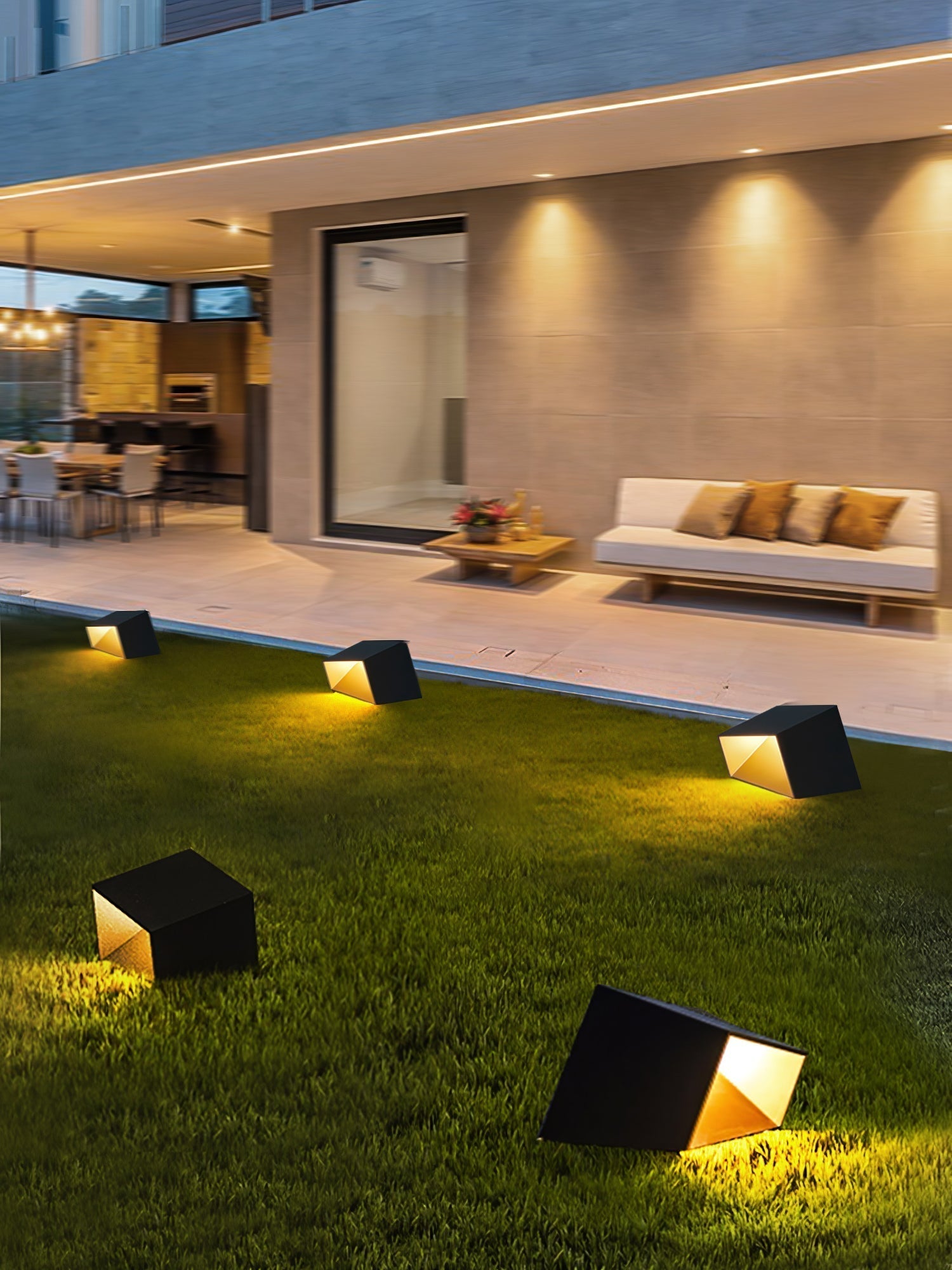 Cube Garden Solar Outdoor Light Compact Design | Integrated LED | Stainless Steel | IP65 Waterproof Patio & Lawn Lighting