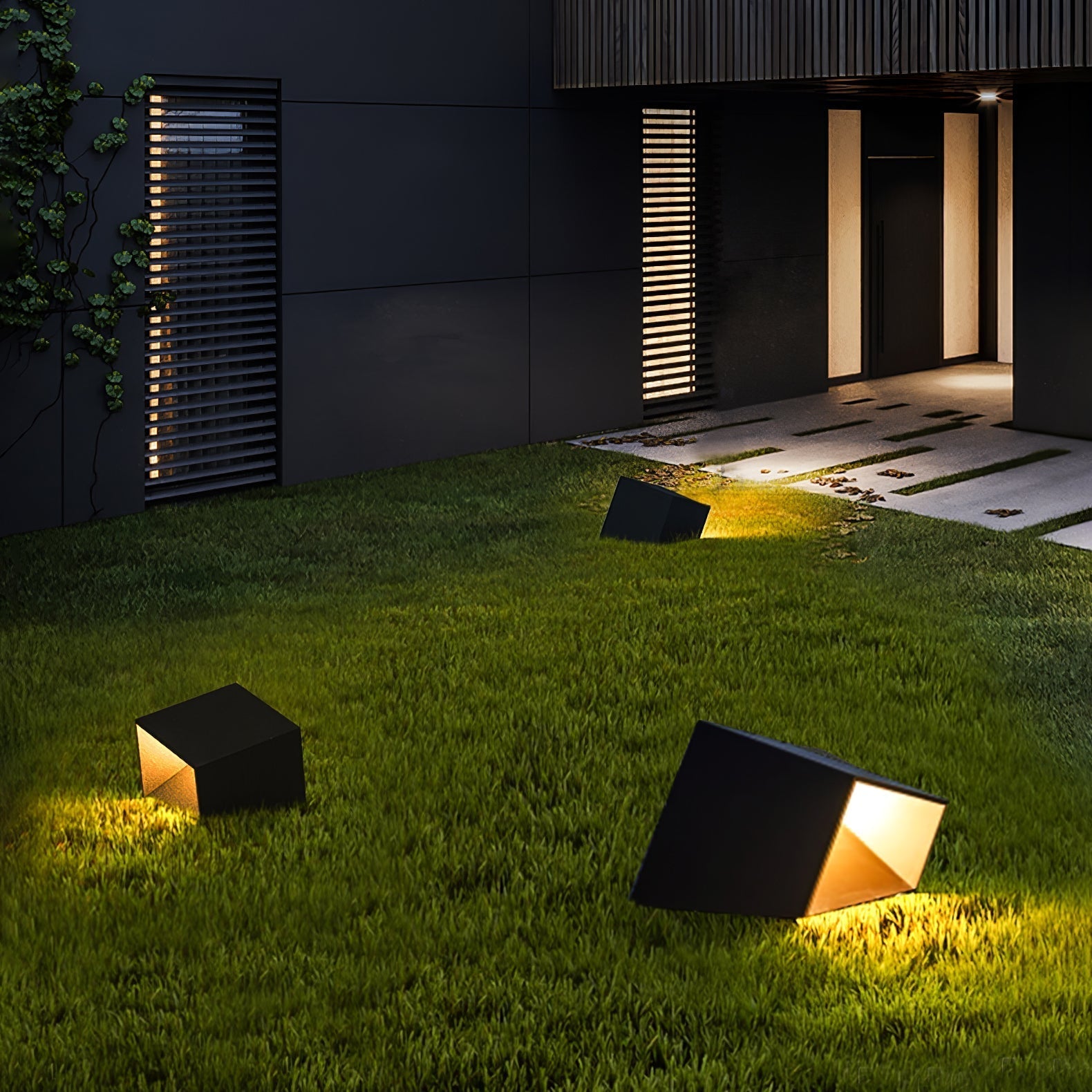 Cube Garden Solar Outdoor Light Compact Design | Integrated LED | Stainless Steel | IP65 Waterproof Patio & Lawn Lighting