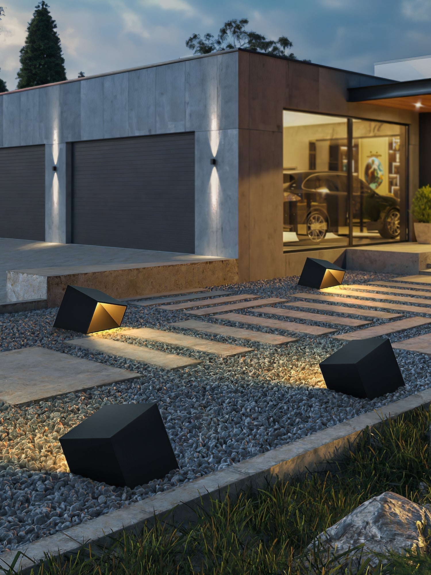 Cube Garden Solar Outdoor Light Compact Design | Integrated LED | Stainless Steel | IP65 Waterproof Patio & Lawn Lighting