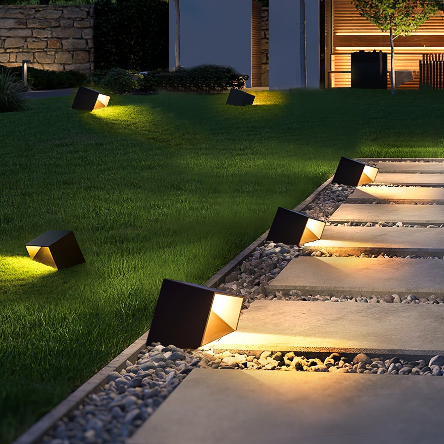 Cube Garden Solar Outdoor Light Compact Design | Integrated LED | Stainless Steel | IP65 Waterproof Patio & Lawn Lighting