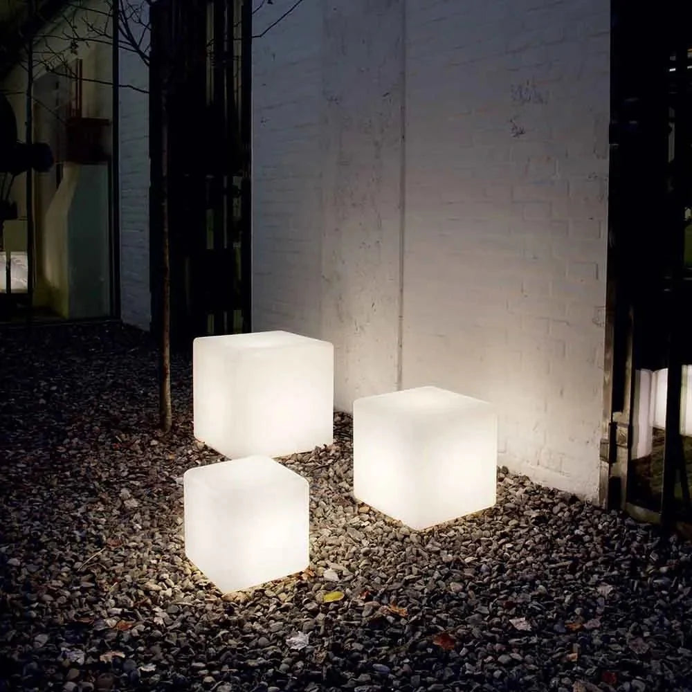 Cubic Garden Light Modern Cube Design | Rechargeable LED | USB & Solar Powered | Indoor & Outdoor Lighting