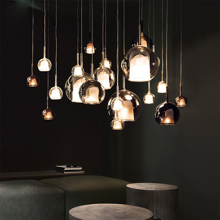 Scandinavian Pendant Lamp for Dining & Living Room | Minimalist Aluminum Glass Design | LED Ceiling Light 15–25cm | Warm Ambient Lighting