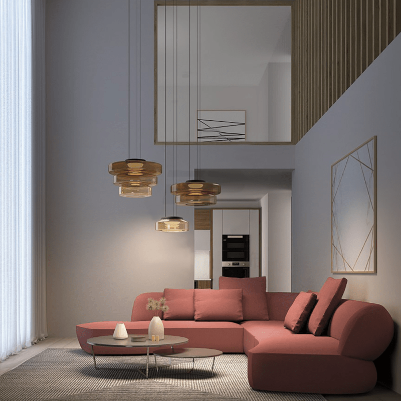 Glass Pendant Lamps in Bauhaus Style