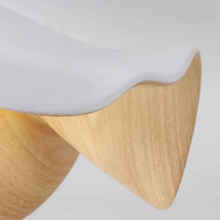 Scandinavian Wooden Lotus Ceiling Lamp Made of Resin