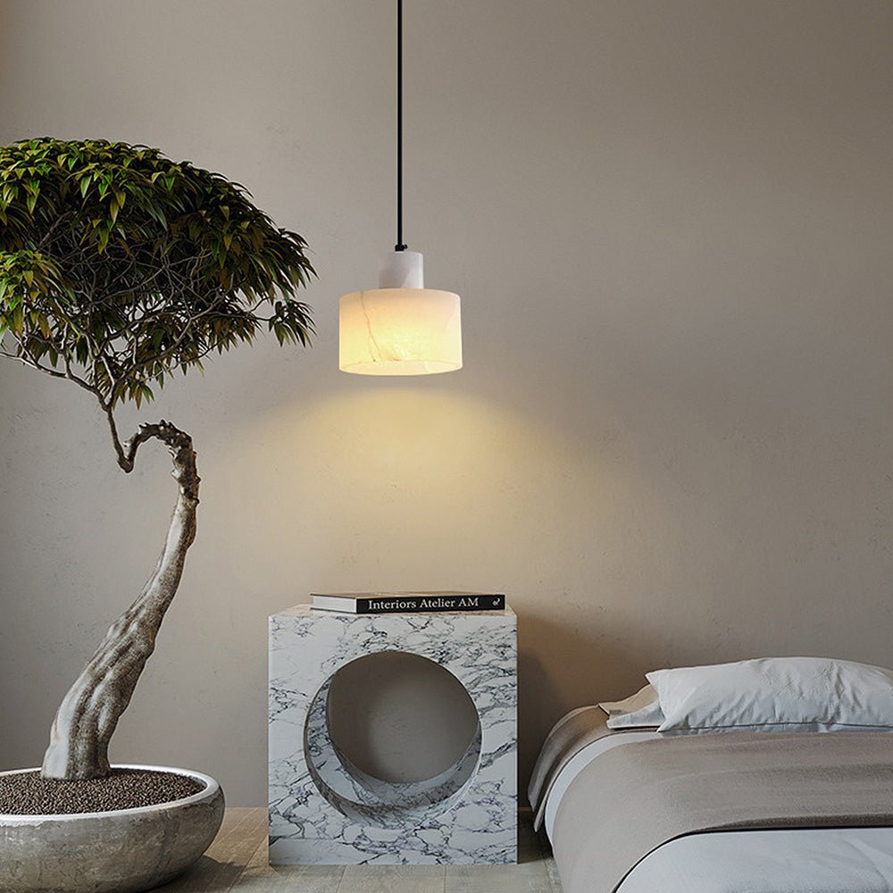 Scandinavian Simple Pendant Lamp in White Marble