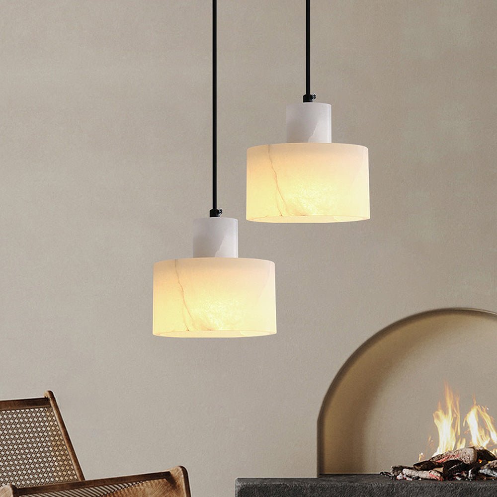 Scandinavian Simple Pendant Lamp in White Marble