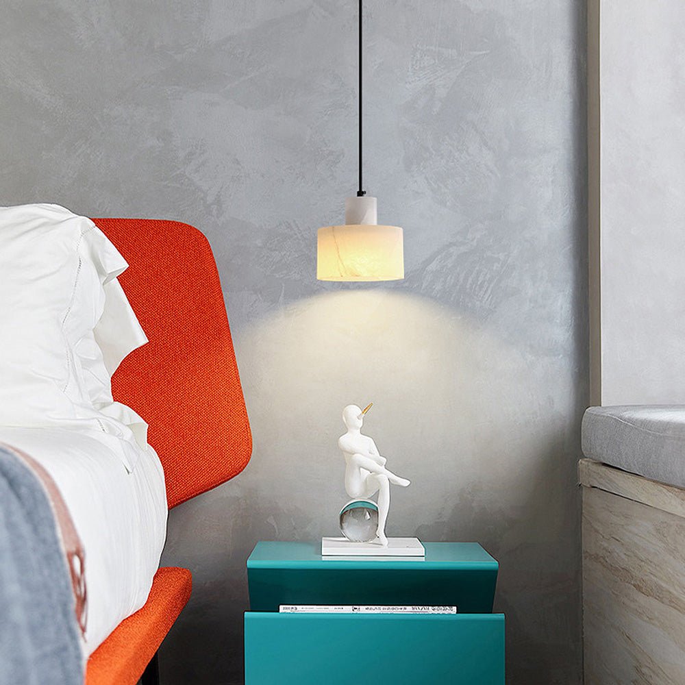 Scandinavian Simple Pendant Lamp in White Marble