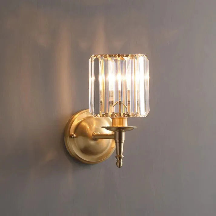 Vintage Luxury Crystal Wall Lamp | Brass & Crystal Wall Light | E14 Fixture | Elegant Ambient Lighting