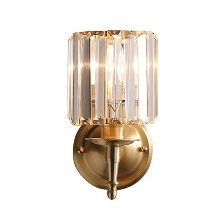 Vintage Luxury Crystal Wall Lamp | Brass & Crystal Wall Light | E14 Fixture | Elegant Ambient Lighting