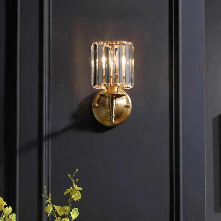 Vintage Luxury Crystal Wall Lamp | Brass & Crystal Wall Light | E14 Fixture | Elegant Ambient Lighting