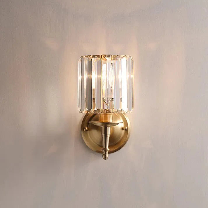 Vintage Luxury Crystal Wall Lamp | Brass & Crystal Wall Light | E14 Fixture | Elegant Ambient Lighting