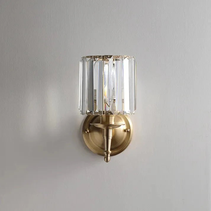 Vintage Luxury Crystal Wall Lamp | Brass & Crystal Wall Light | E14 Fixture | Elegant Ambient Lighting