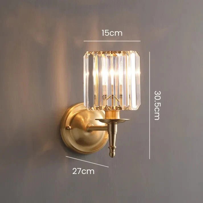 Vintage Luxury Crystal Wall Lamp | Brass & Crystal Wall Light | E14 Fixture | Elegant Ambient Lighting