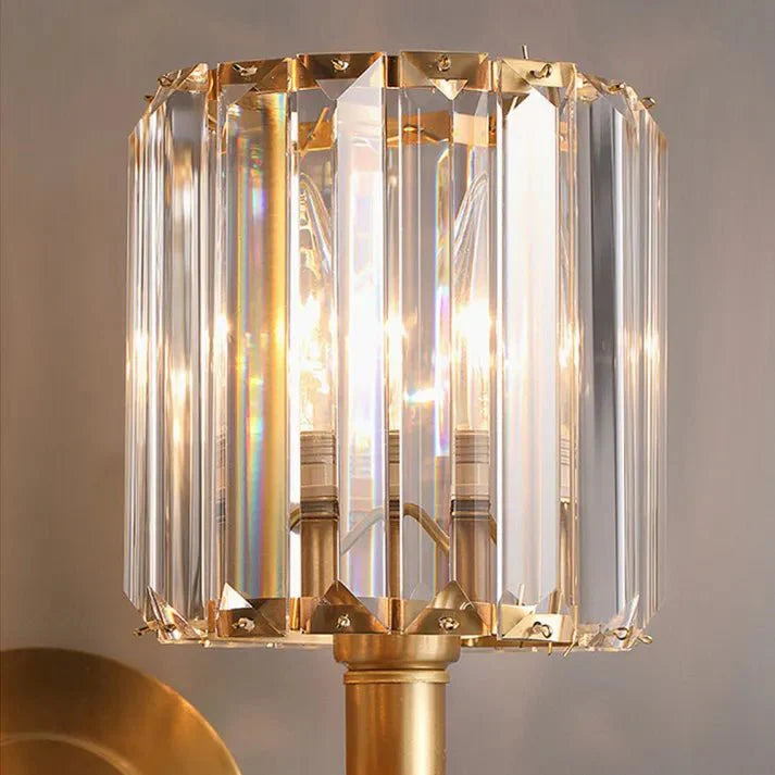 Vintage Luxury Crystal Wall Lamp | Brass & Crystal Wall Light | E14 Fixture | Elegant Ambient Lighting