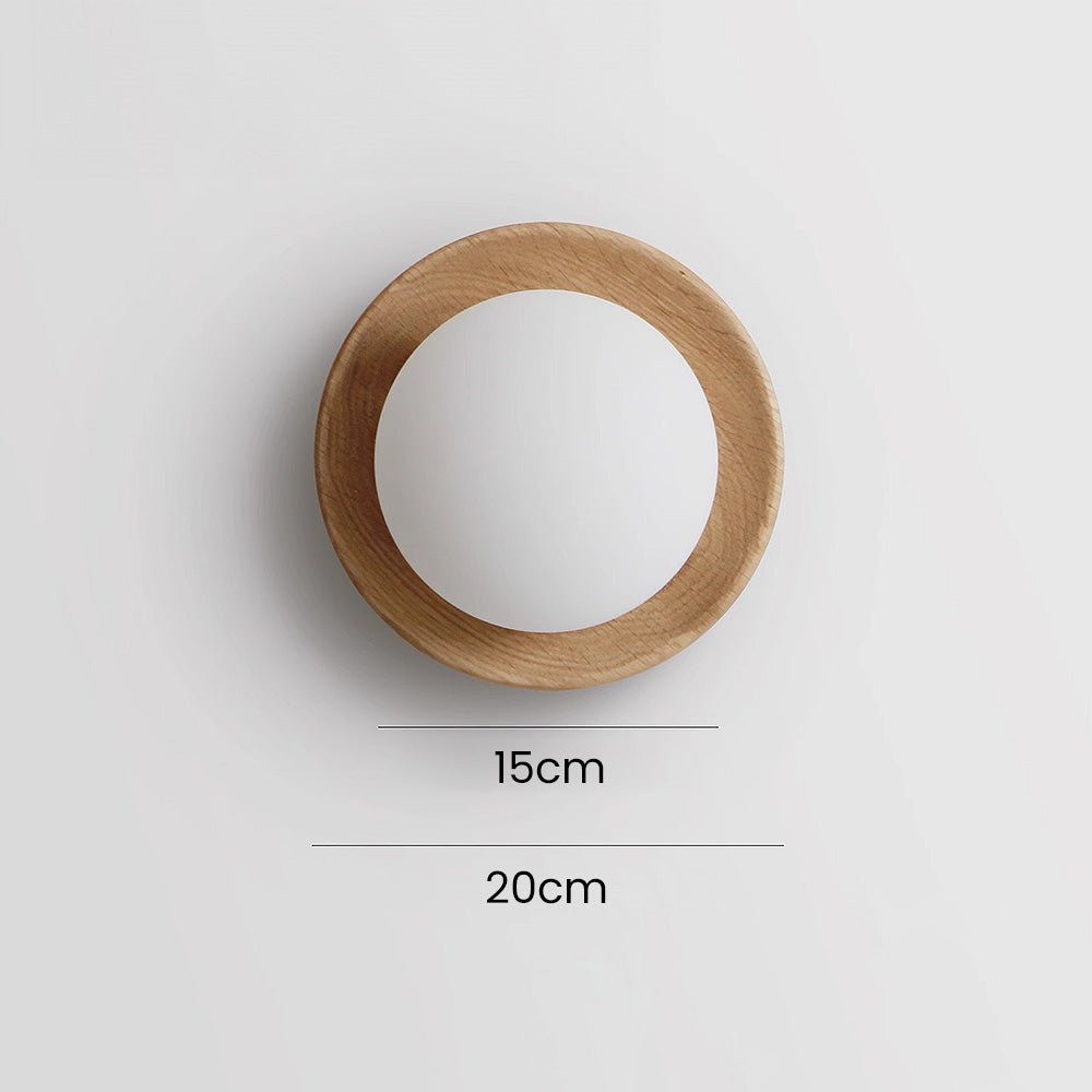 Natural Wood White Wall Lamp Minimalist Wall Light | Glass Shade | G9 Fixture | Modern Scandinavian Indoor Lighting