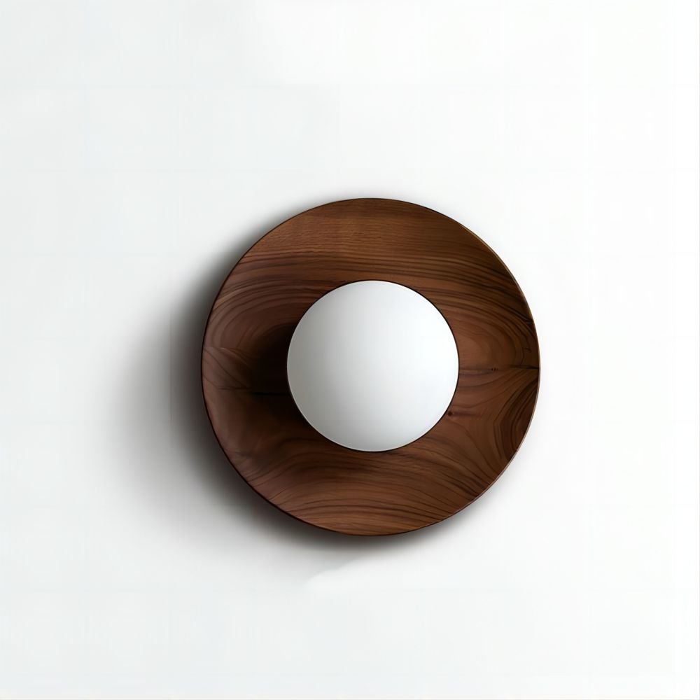 Natural Wood White Wall Lamp Minimalist Wall Light | Glass Shade | G9 Fixture | Modern Scandinavian Indoor Lighting