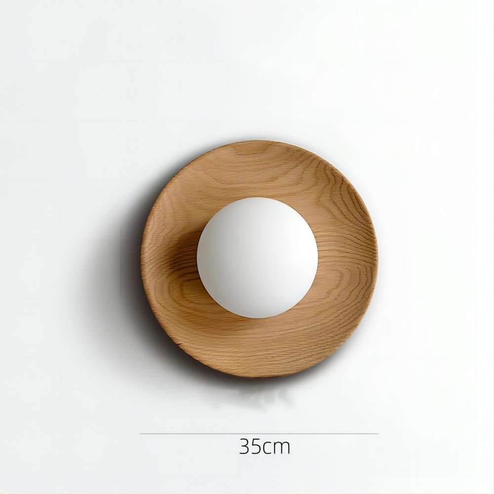 Natural Wood White Wall Lamp Minimalist Wall Light | Glass Shade | G9 Fixture | Modern Scandinavian Indoor Lighting
