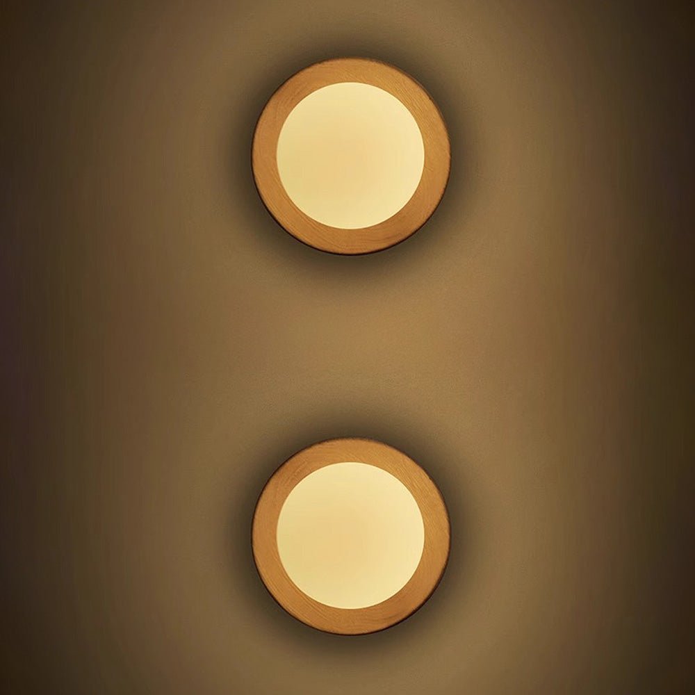 Natural Wood White Wall Lamp Minimalist Wall Light | Glass Shade | G9 Fixture | Modern Scandinavian Indoor Lighting