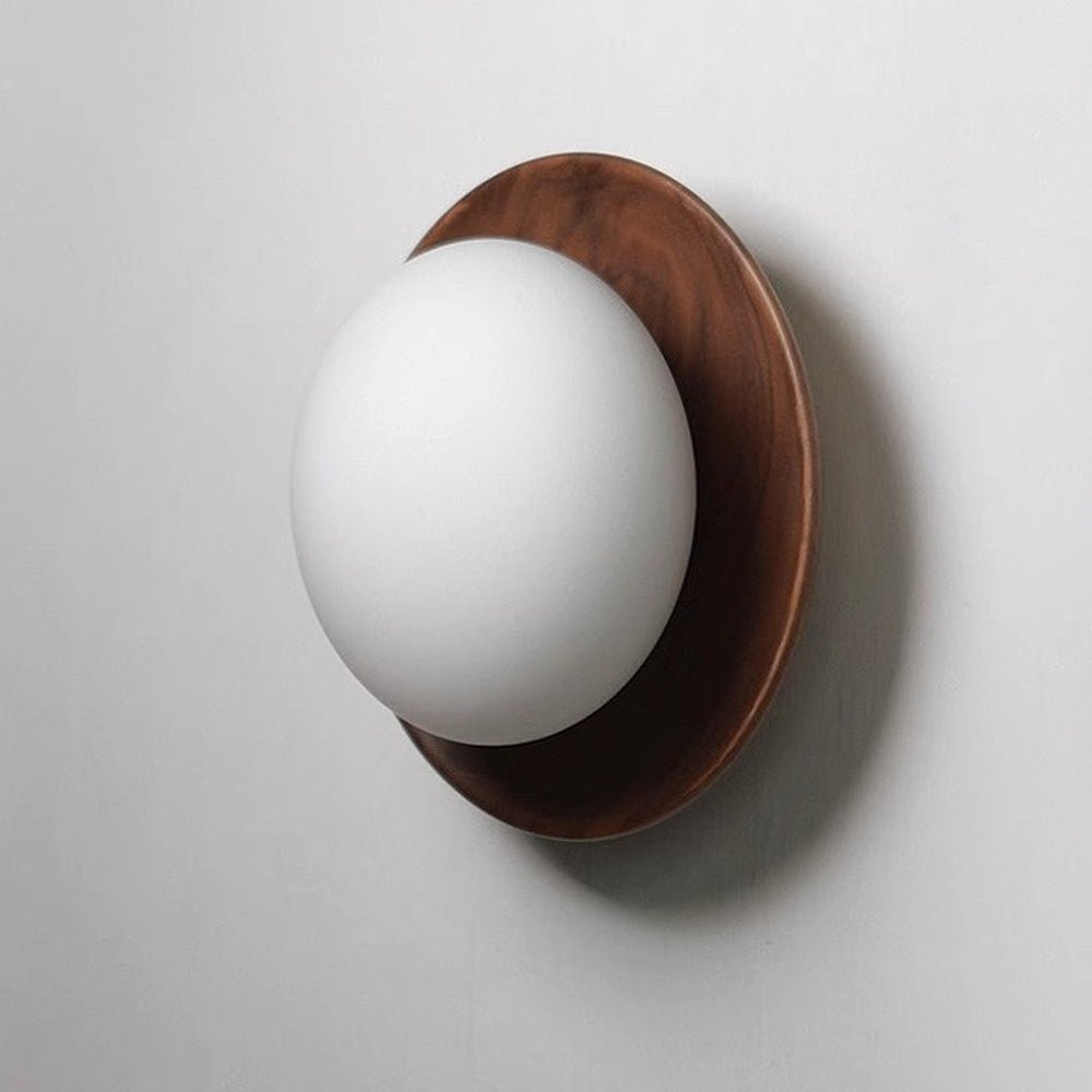 Natural Wood White Wall Lamp Minimalist Wall Light | Glass Shade | G9 Fixture | Modern Scandinavian Indoor Lighting