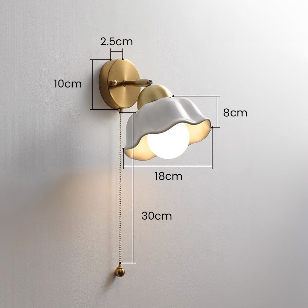 Retro French Flower Wall Lamp Vintage Sconce Light | White Gold Iron Acrylic Design | E27 Indoor Wall Lighting Bedroom Living Room
