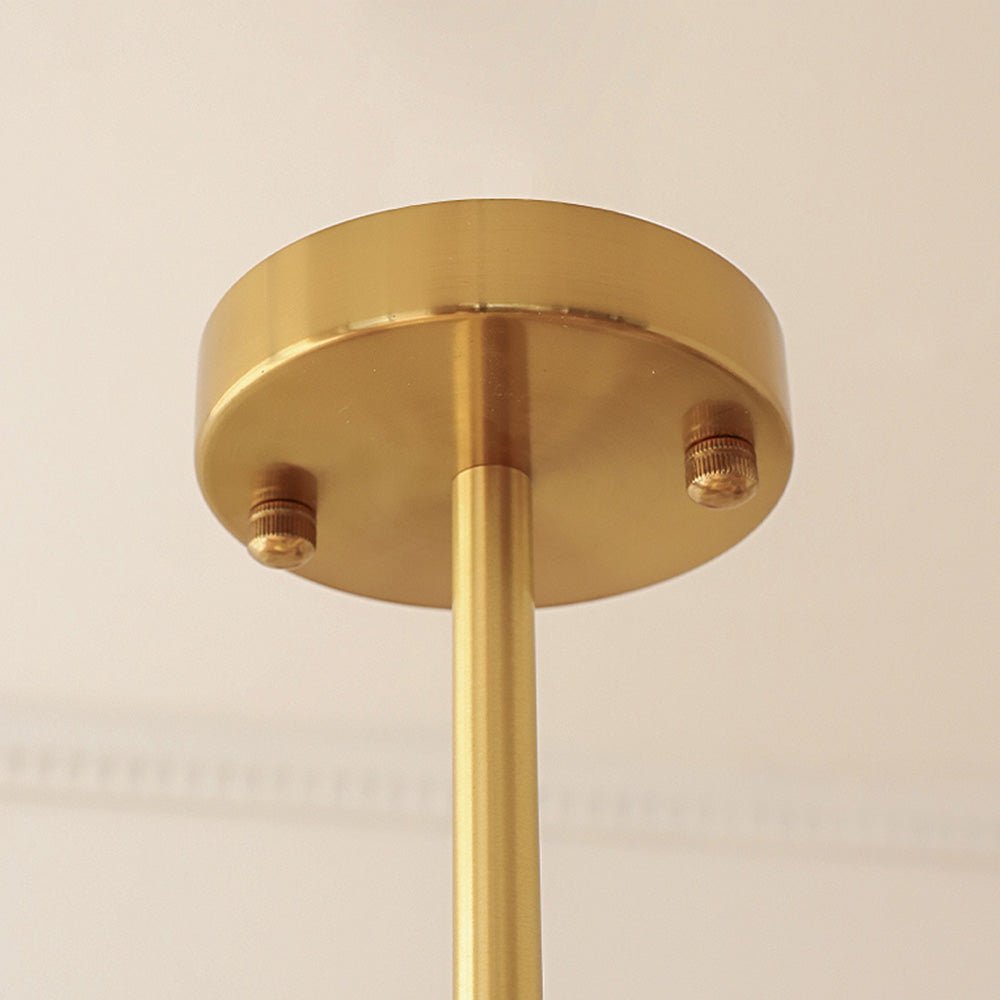 Bauhaus pendant lamp made of cream yellow glass