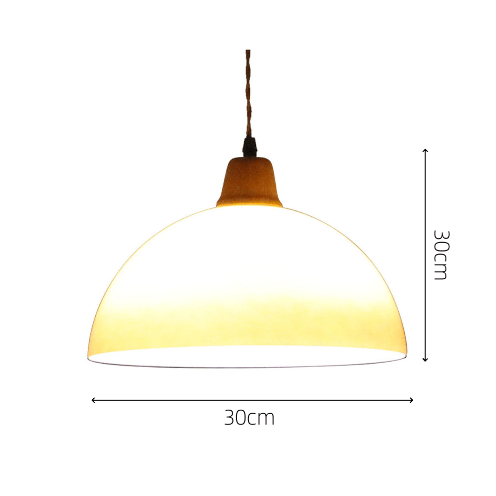 Retro Amber Glass Pendant Lamp Farmhouse Ceiling Light | Vintage Iron Shade Design | E26 LED Compatible | Dining Room Kitchen Lighting