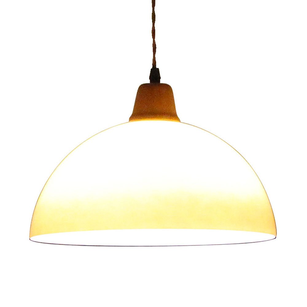 Retro Amber Glass Pendant Lamp Farmhouse Ceiling Light | Vintage Iron Shade Design | E26 LED Compatible | Dining Room Kitchen Lighting