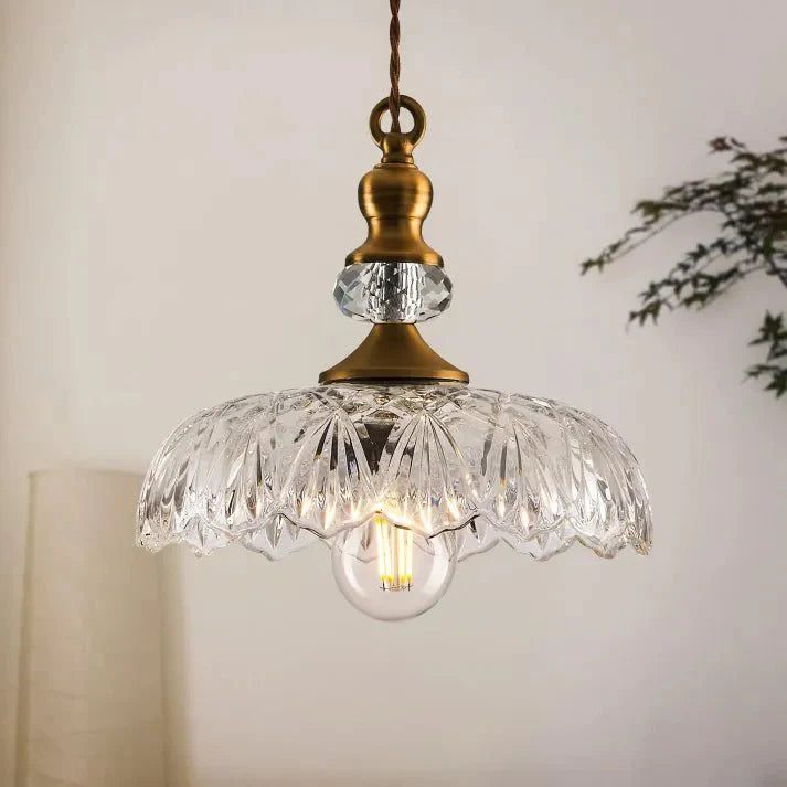 Mid Century Glass Pendant Light Kitchen Island | Mini Retro Ceiling Lamp | Iron Frame | E26 E27 Bulb | Modern Vintage Lighting