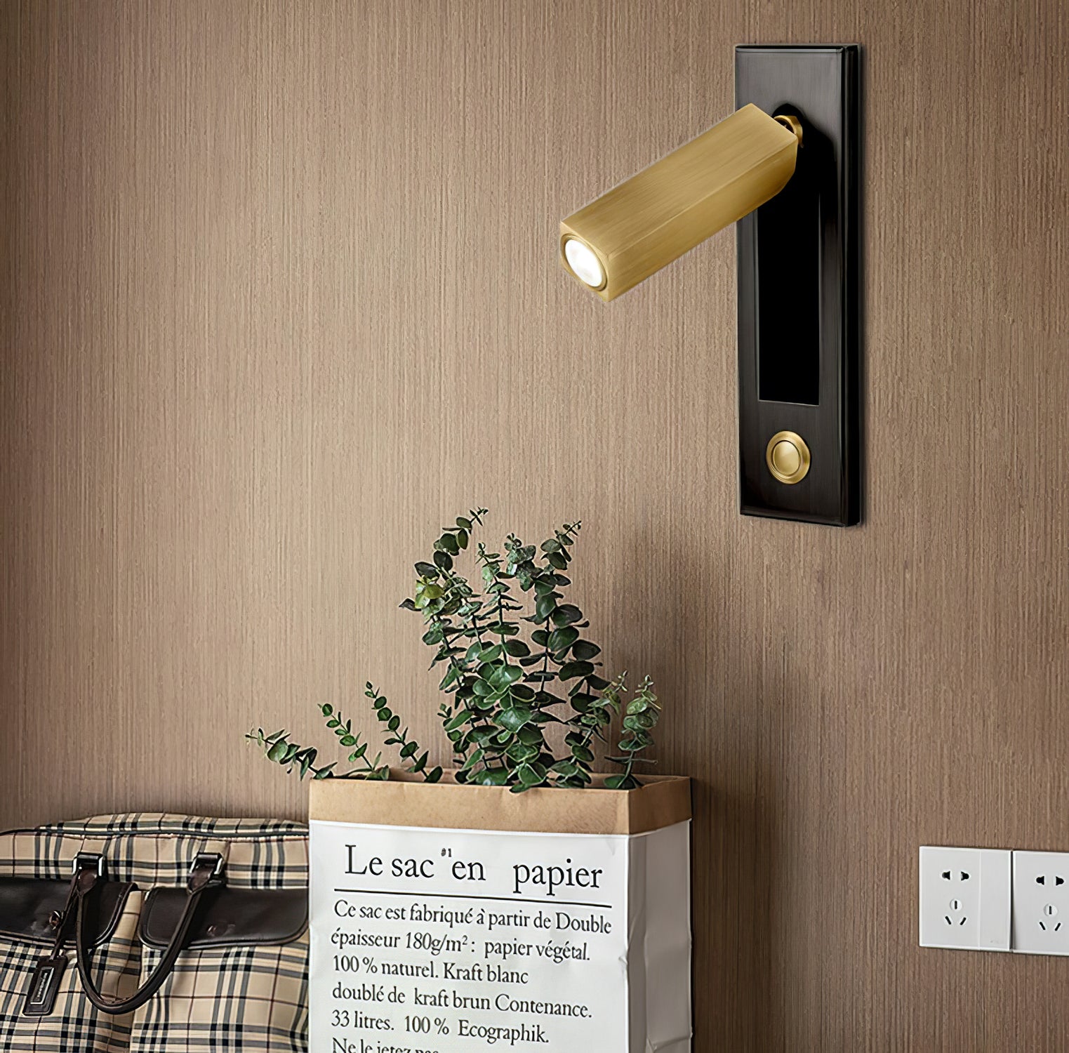Minimalist Embedded Bedside Wall Sconce | Aluminum & Metal | Integrated 3000K LED | Adjustable Warm Light | Bedroom Accent