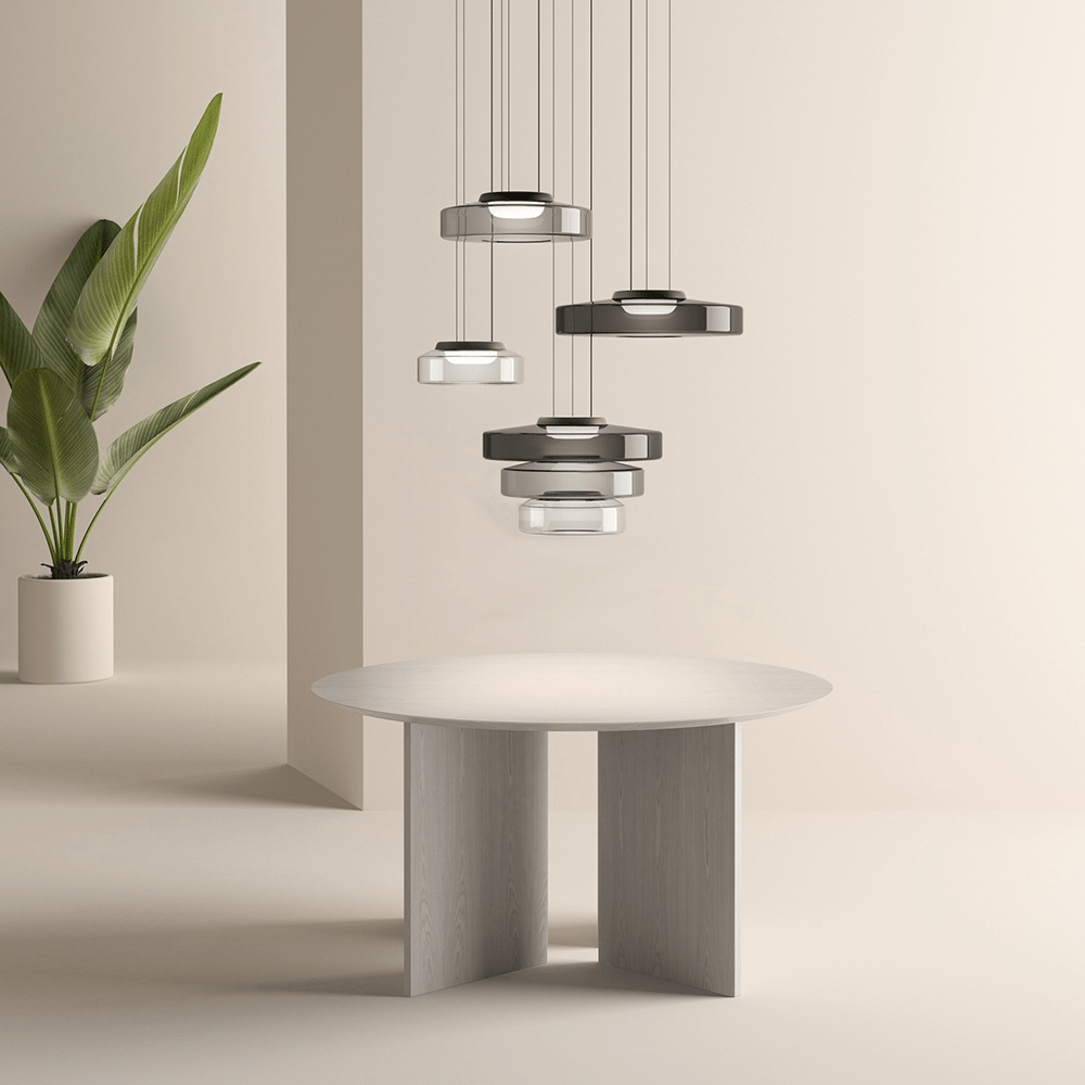 Glass Pendant Lamps in Bauhaus Style