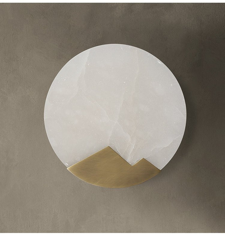 Scandinavian Marble Wall Lamp for Bedroom & Living Room | Minimalist Copper Accent Light | Dimmable E14 LED | Luxury Wall Sconce