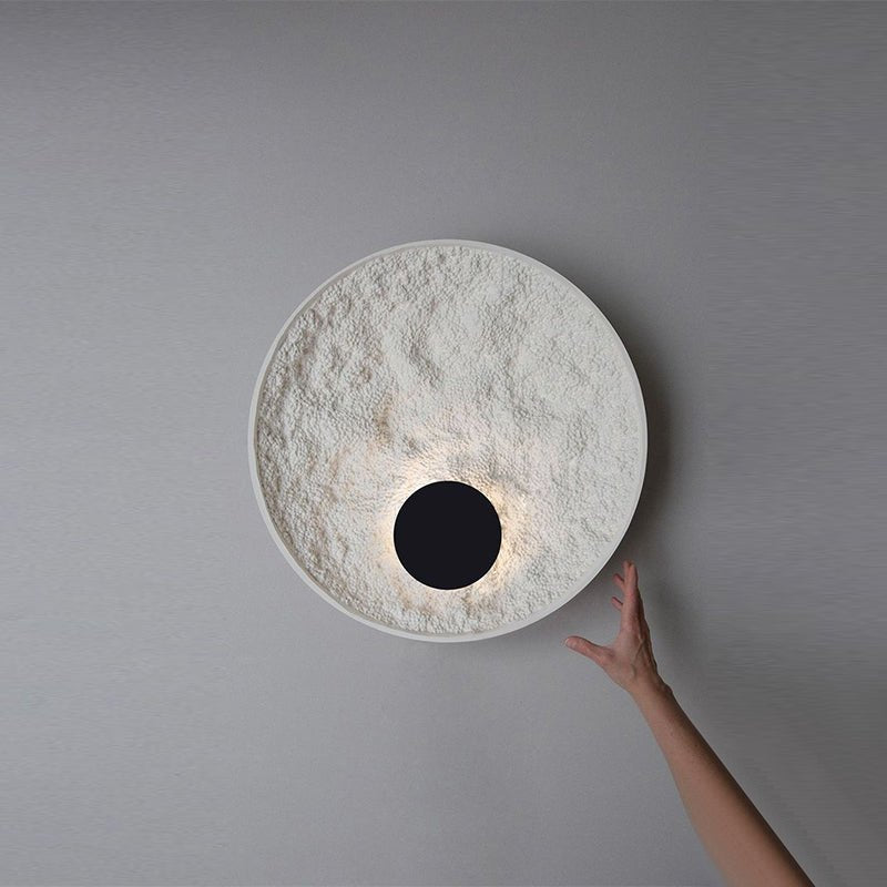 Modern Moon Ball Wall Lamp for Living Room & Bedroom | Soft Ambient LED Lighting | Resin & Iron Construction | 30cm or 50cm Diameter