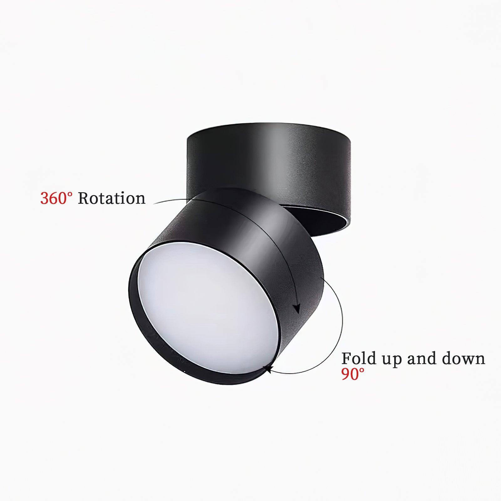 Adjustable LED Ceiling Spotlight Lamp for Artwork & Accent Lighting | Rotatable Surface Mount | Warm White 3000K | Aluminum 10cm