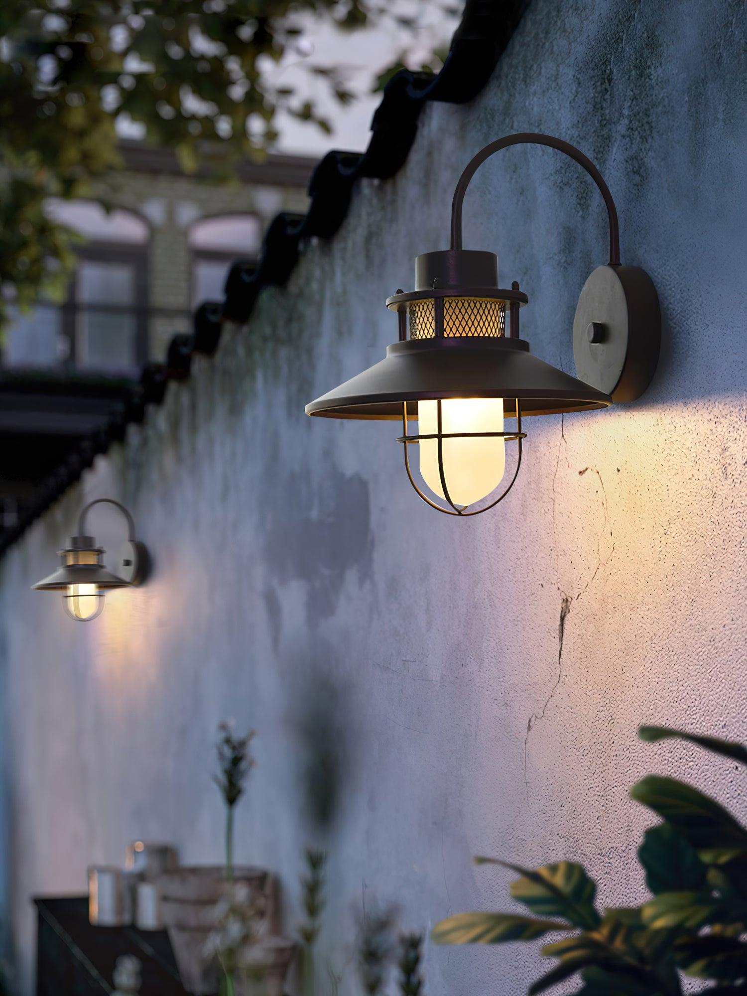 Felix Outdoor Wall Lamp Industrial Garden Light | Metal Glass Design | IP65 Waterproof | E26/E27 LED Edison Compatible