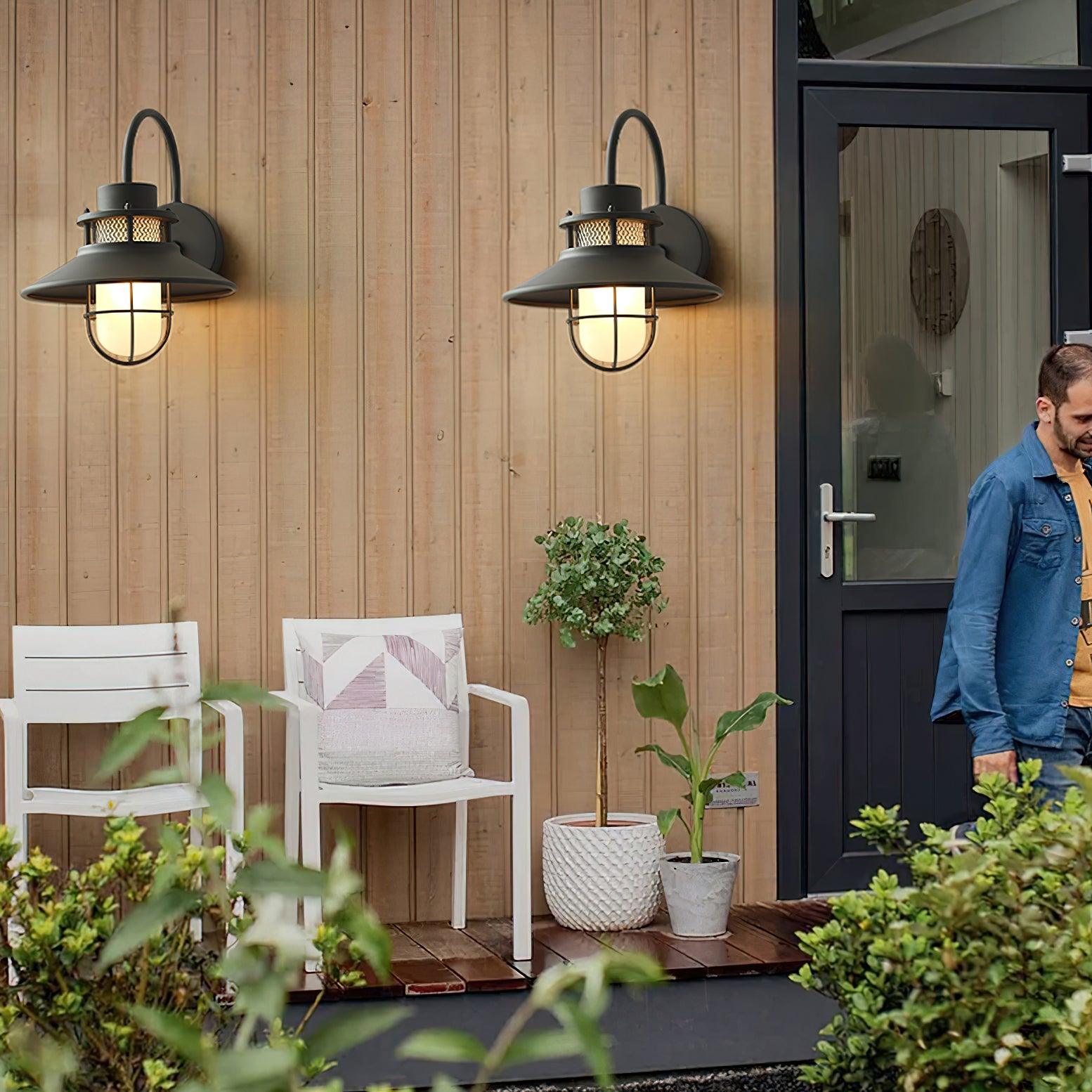 Felix Outdoor Wall Lamp Industrial Garden Light | Metal Glass Design | IP65 Waterproof | E26/E27 LED Edison Compatible