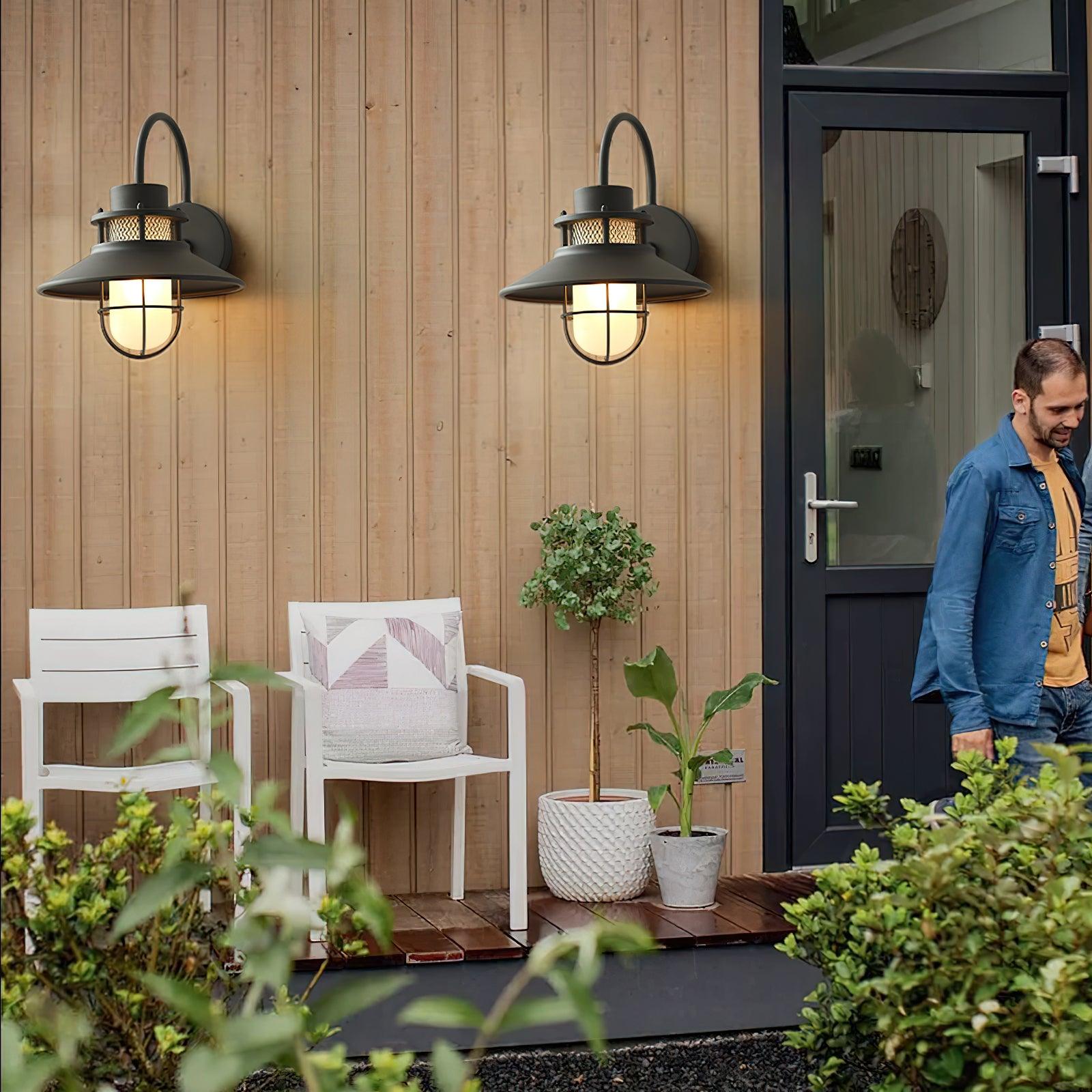 Felix Outdoor Wall Lamp Industrial Garden Light | Metal Glass Design | IP65 Waterproof | E26/E27 LED Edison Compatible