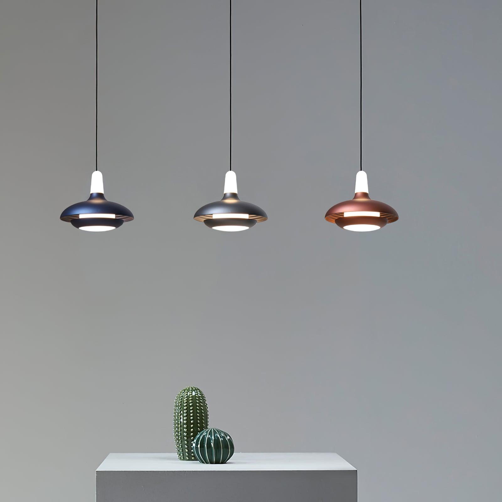 Fiji Pendant Lamp | Aluminum LED Pendant | Warm, Neutral & Cool Light | Modern Tropical Interior Lighting | 18x14cm