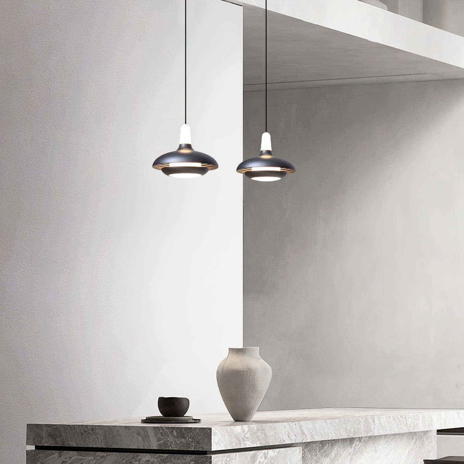 Fiji Pendant Lamp | Aluminum LED Pendant | Warm, Neutral & Cool Light | Modern Tropical Interior Lighting | 18x14cm