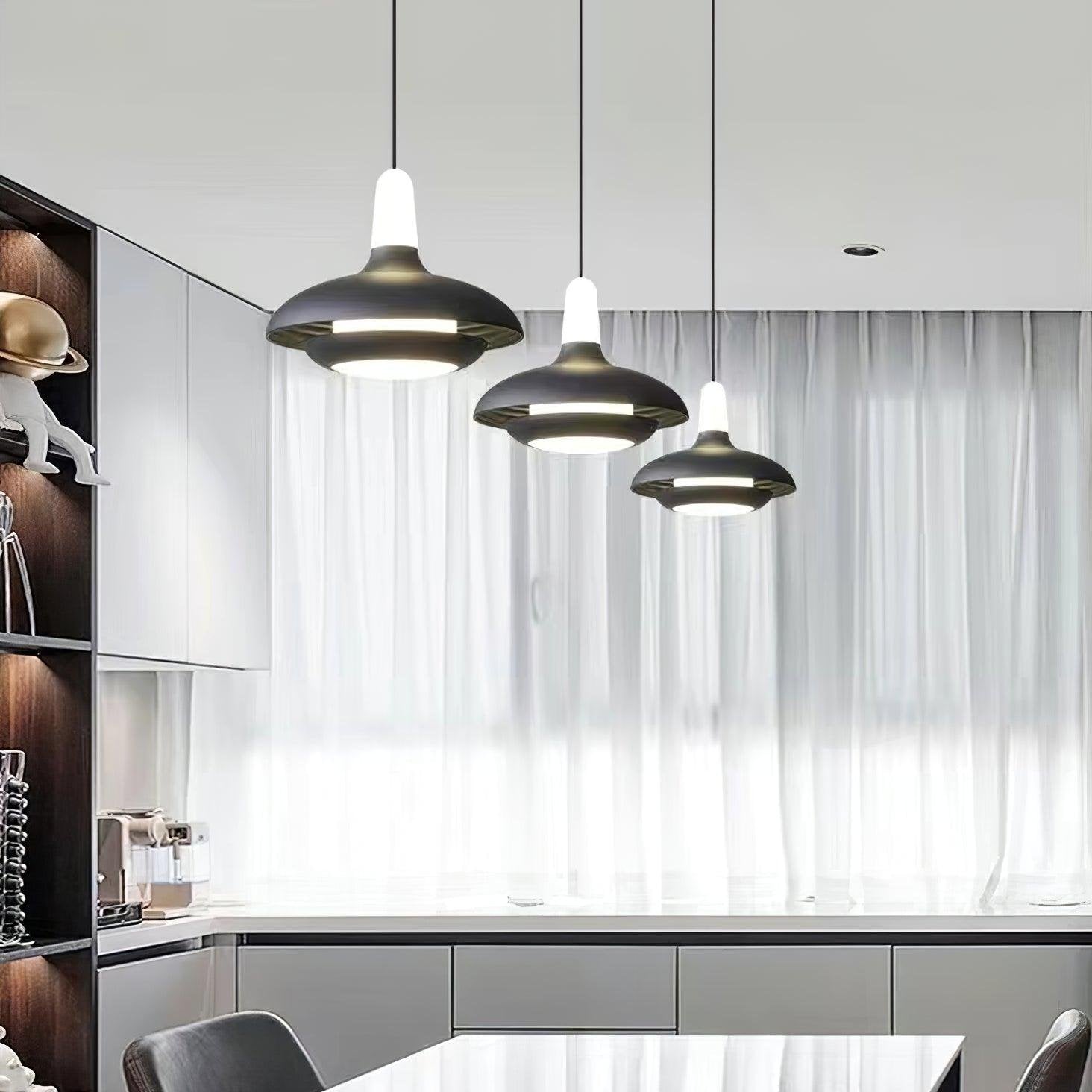 Fiji Pendant Lamp | Aluminum LED Pendant | Warm, Neutral & Cool Light | Modern Tropical Interior Lighting | 18x14cm