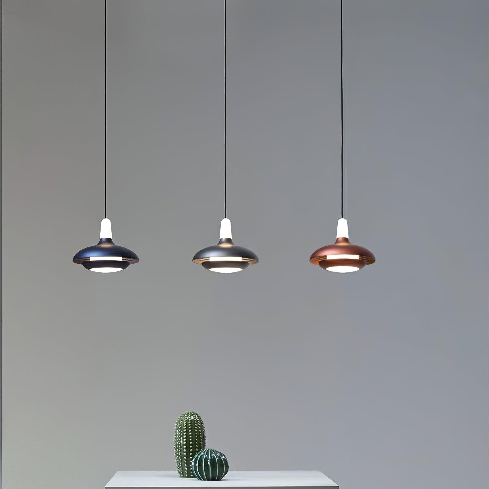 Fiji Pendant Lamp | Aluminum LED Pendant | Warm, Neutral & Cool Light | Modern Tropical Interior Lighting | 18x14cm