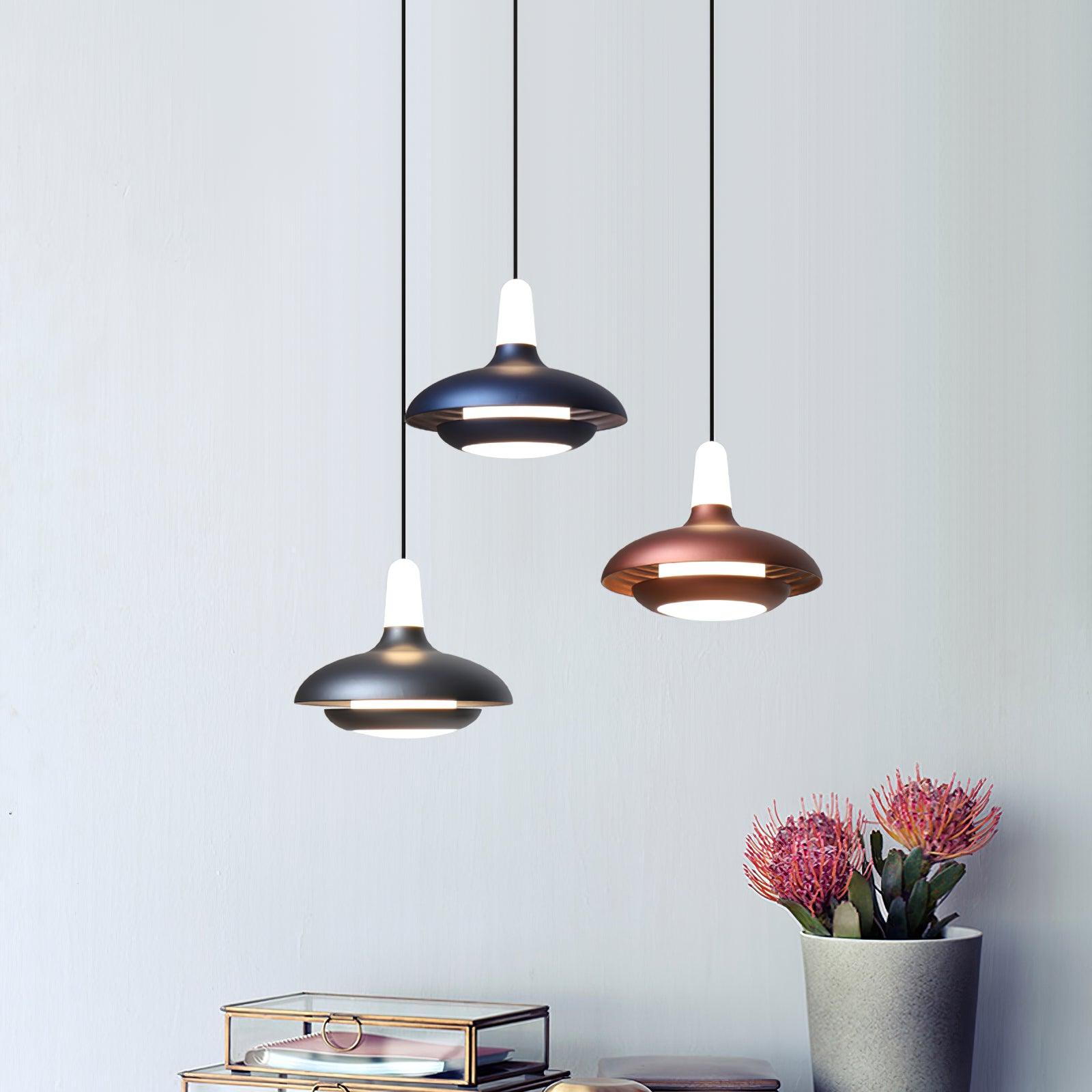 Fiji Pendant Lamp | Aluminum LED Pendant | Warm, Neutral & Cool Light | Modern Tropical Interior Lighting | 18x14cm