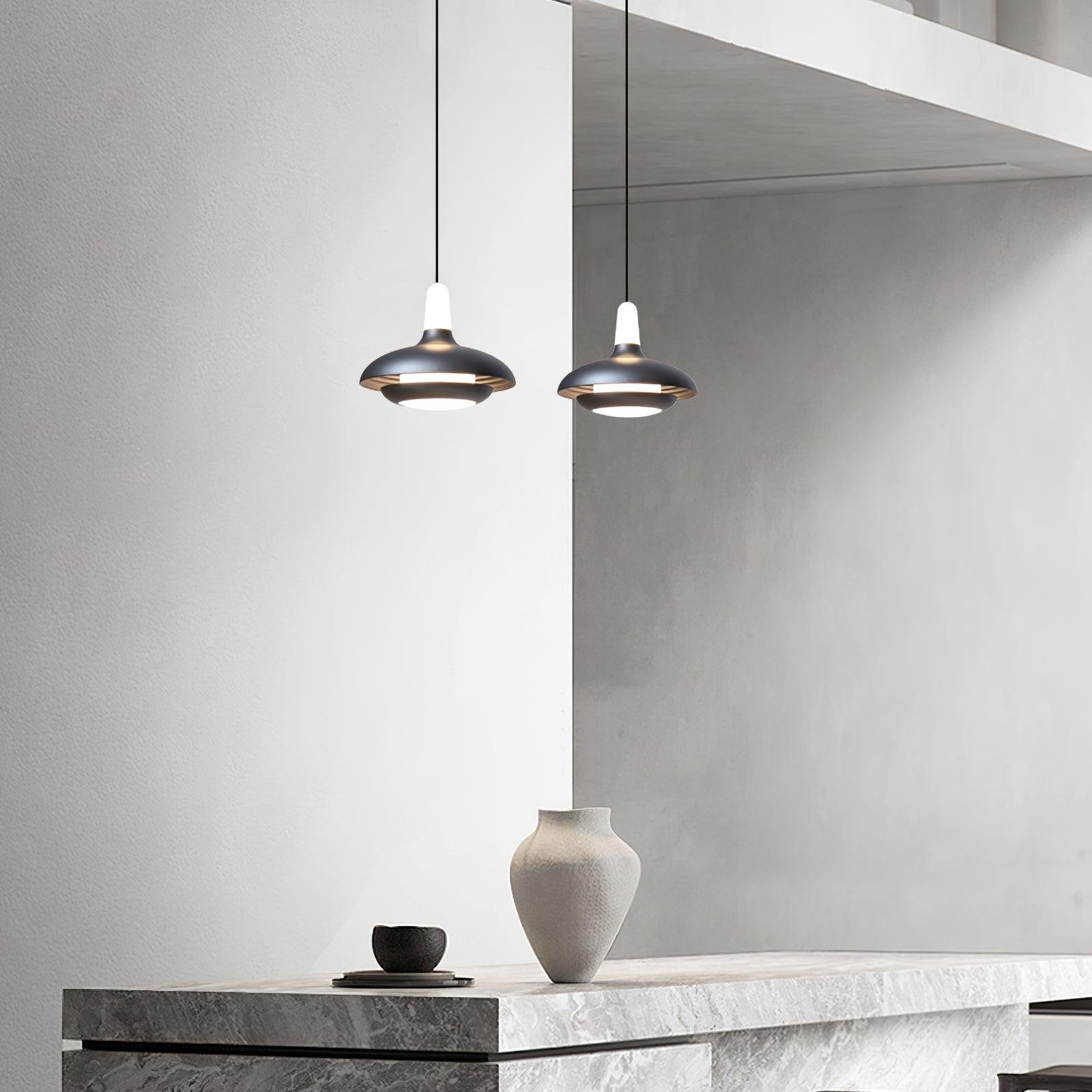 Fiji Pendant Lamp | Aluminum LED Pendant | Warm, Neutral & Cool Light | Modern Tropical Interior Lighting | 18x14cm