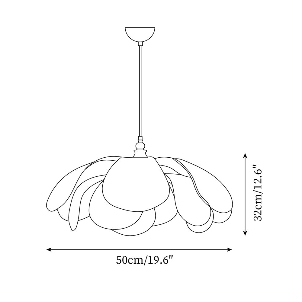 Floral Pendant Lamp Modern Fabric & Wood Ceiling Light | Soft Ambient Glow | E26 E27 Socket | Living Room & Dining Lighting