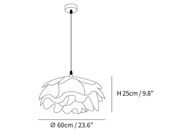 White Flower Pendant Lamp | Petal Design Hanging Light | E26/E27 LED/Edison Fixture | Decorative Ambient Ceiling Lighting
