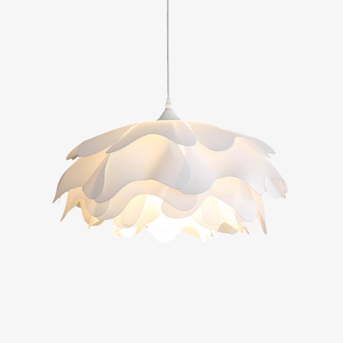 White Flower Pendant Lamp | Petal Design Hanging Light | E26/E27 LED/Edison Fixture | Decorative Ambient Ceiling Lighting