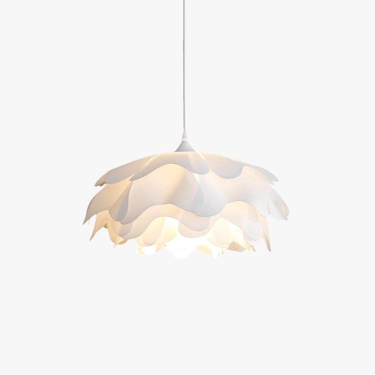 White Flower Pendant Lamp | Petal Design Hanging Light | E26/E27 LED/Edison Fixture | Decorative Ambient Ceiling Lighting