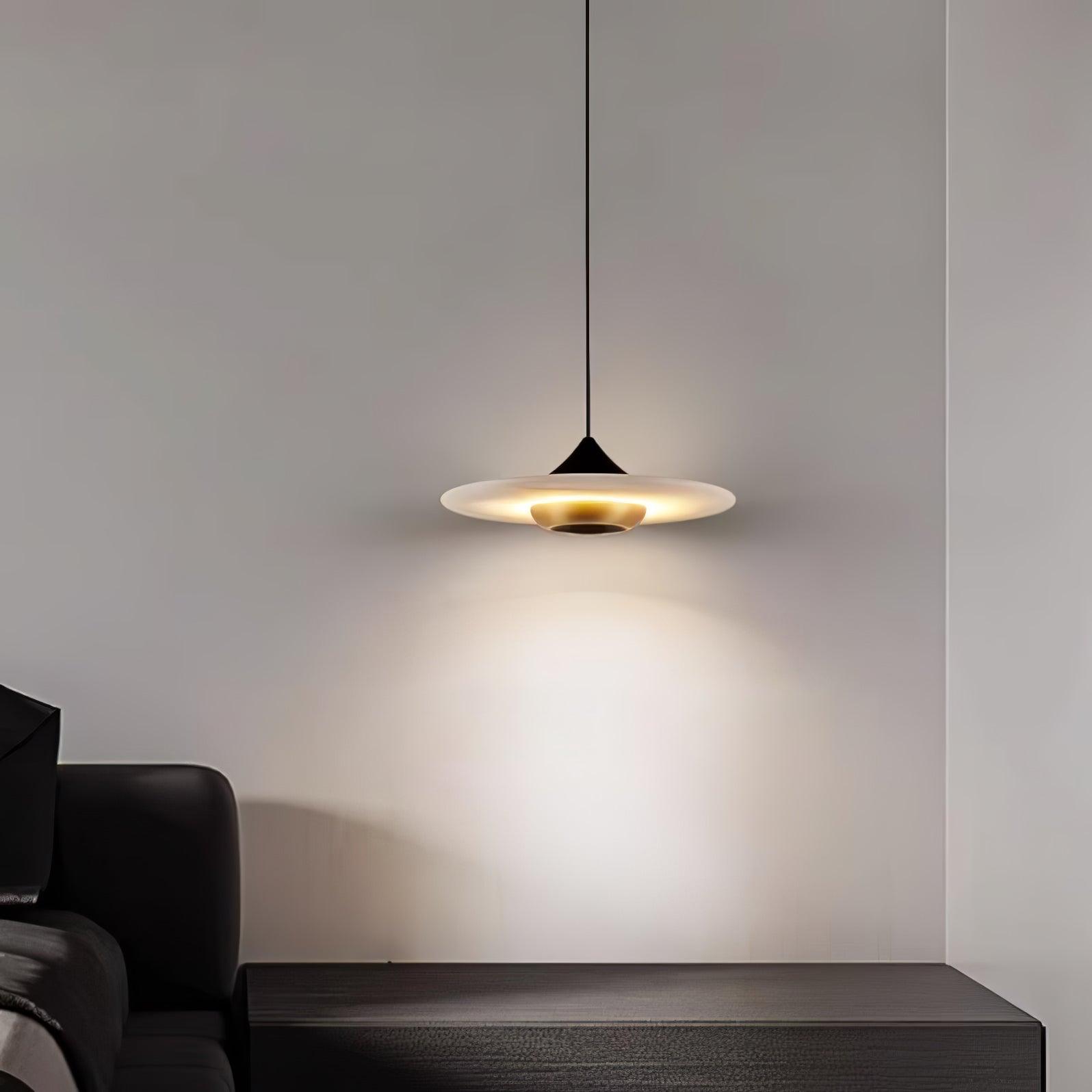 Marble Pendant Lamp Flying Saucer Design Modern LED Ceiling Light | Integrated LED | 3 Color Temperatures | Premium Indoor Lighting